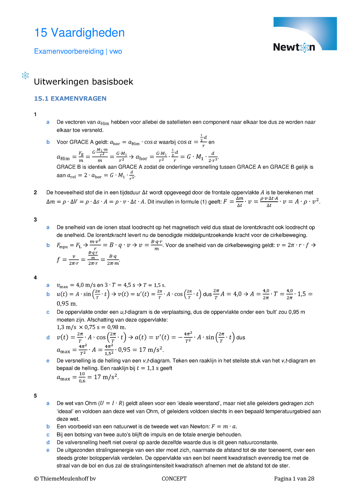 Newton 4 6v H15 Uitwerkingen Basisboek Concept 15 Vaardigheden Studeersnel