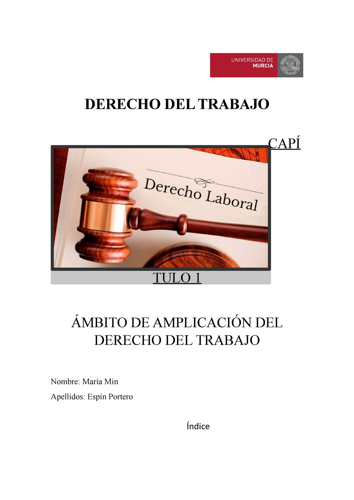 Derecho DEL Trabajo PARA Subir NOTA DERECHO DEL TRABAJO CAPÍ TULO 1