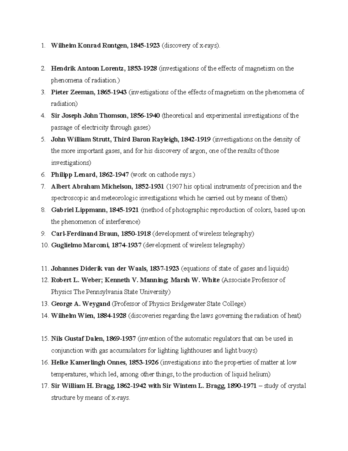 Basic EE - names of scientists physicist and their discoveries ...