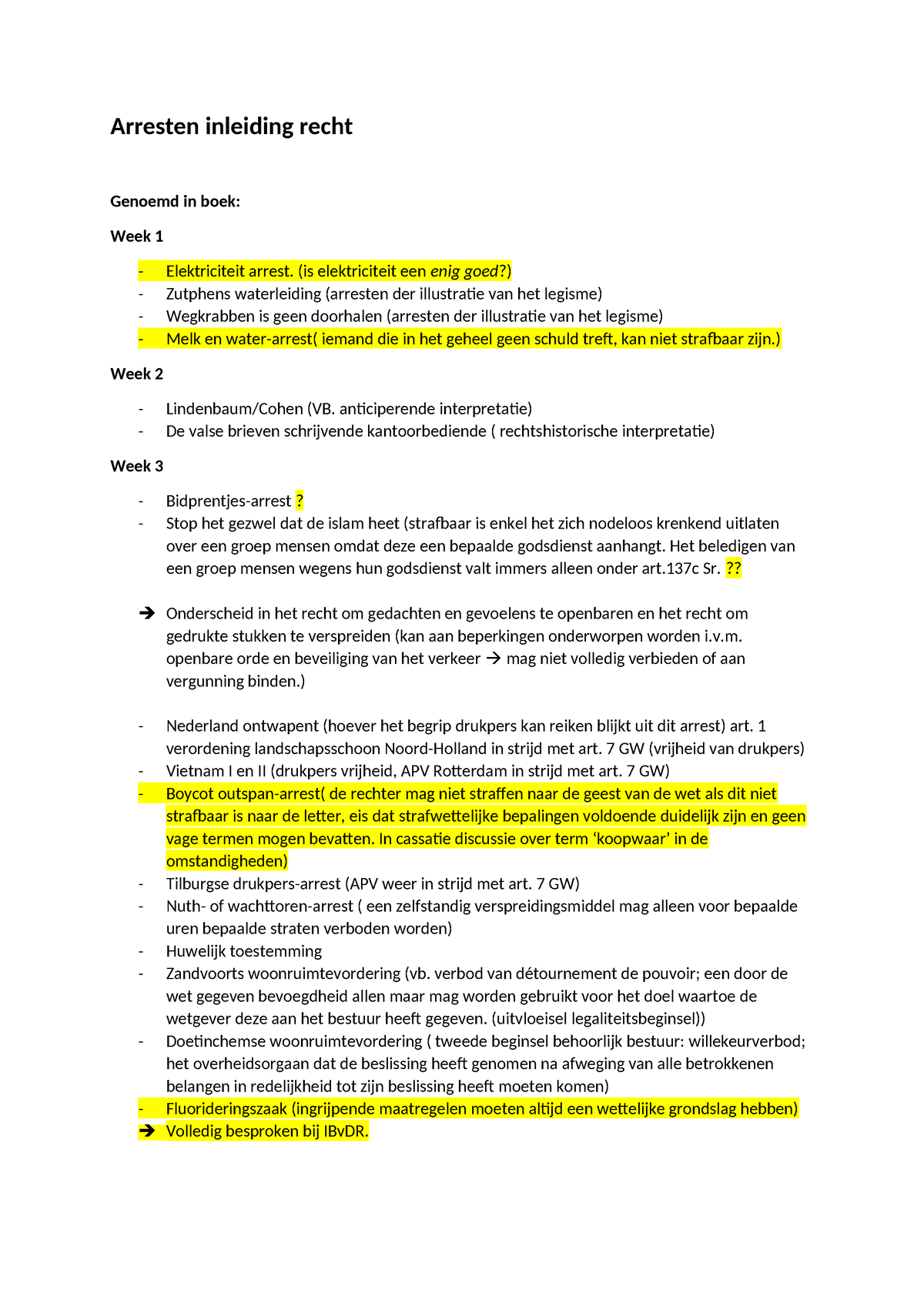 Arresten Inleiding Recht - Arresten Inleiding Recht Genoemd In Boek ...