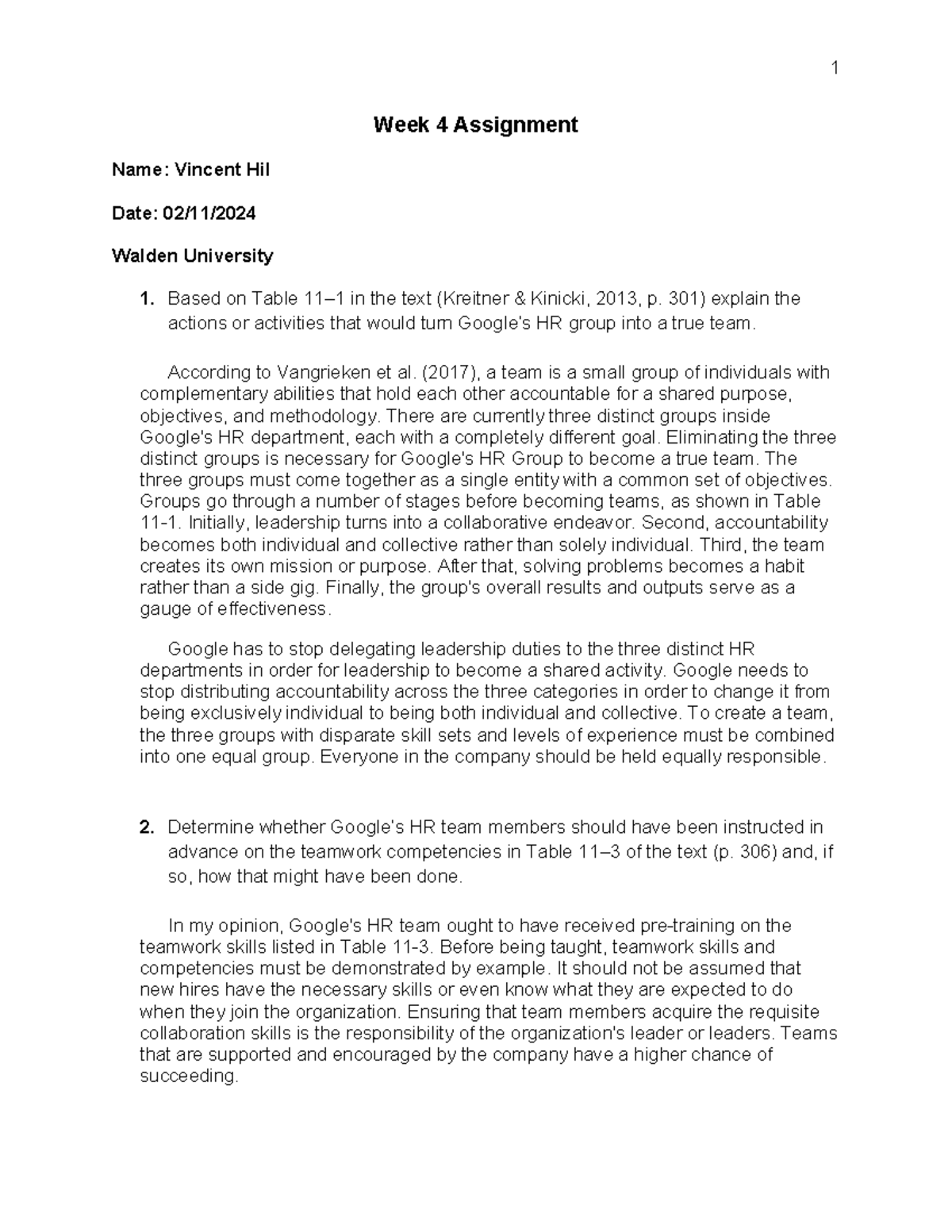 Wk4Assgn Hill V - Got an A - Week 4 Assignment Name: Vincent Hil Date ...
