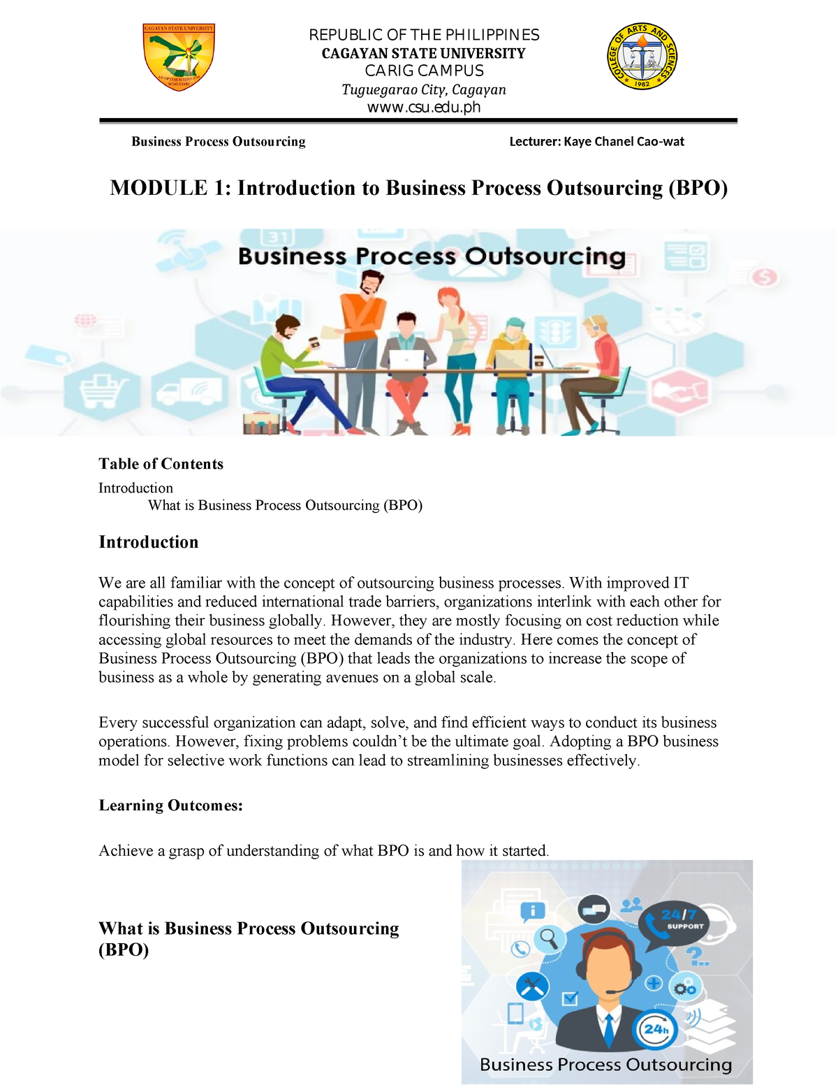 1 Module 1 FBPO - N/A - MODULE 1: Introduction to Business Process ...