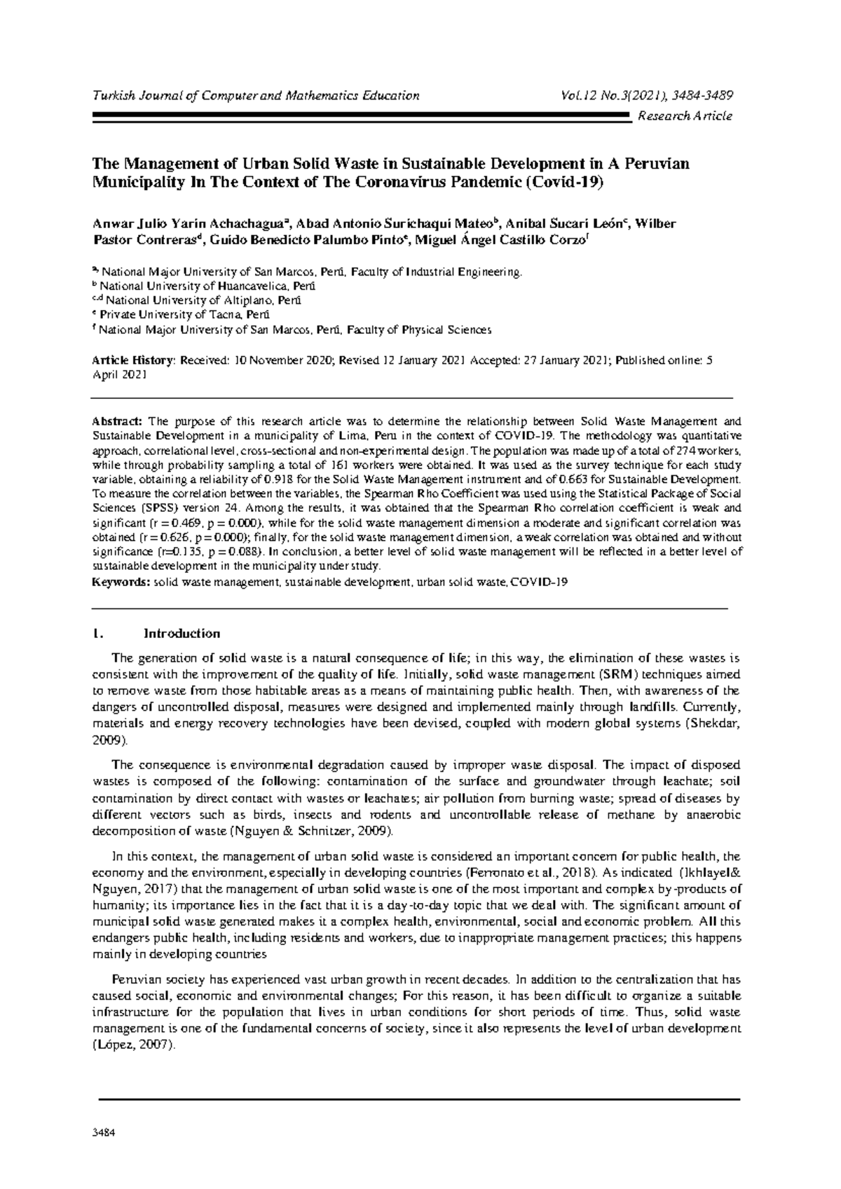 Artículo - The management of Urban Solid waste in sustainable ...