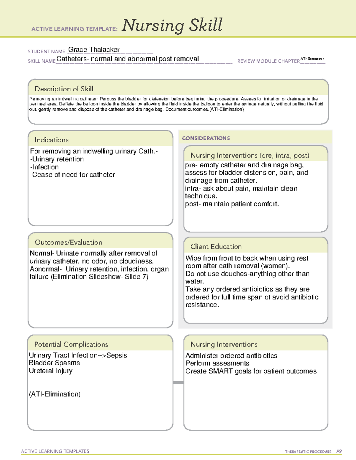 Catheters- normal and abnormal post removal - ACTIVE LEARNING TEMPLATES ...