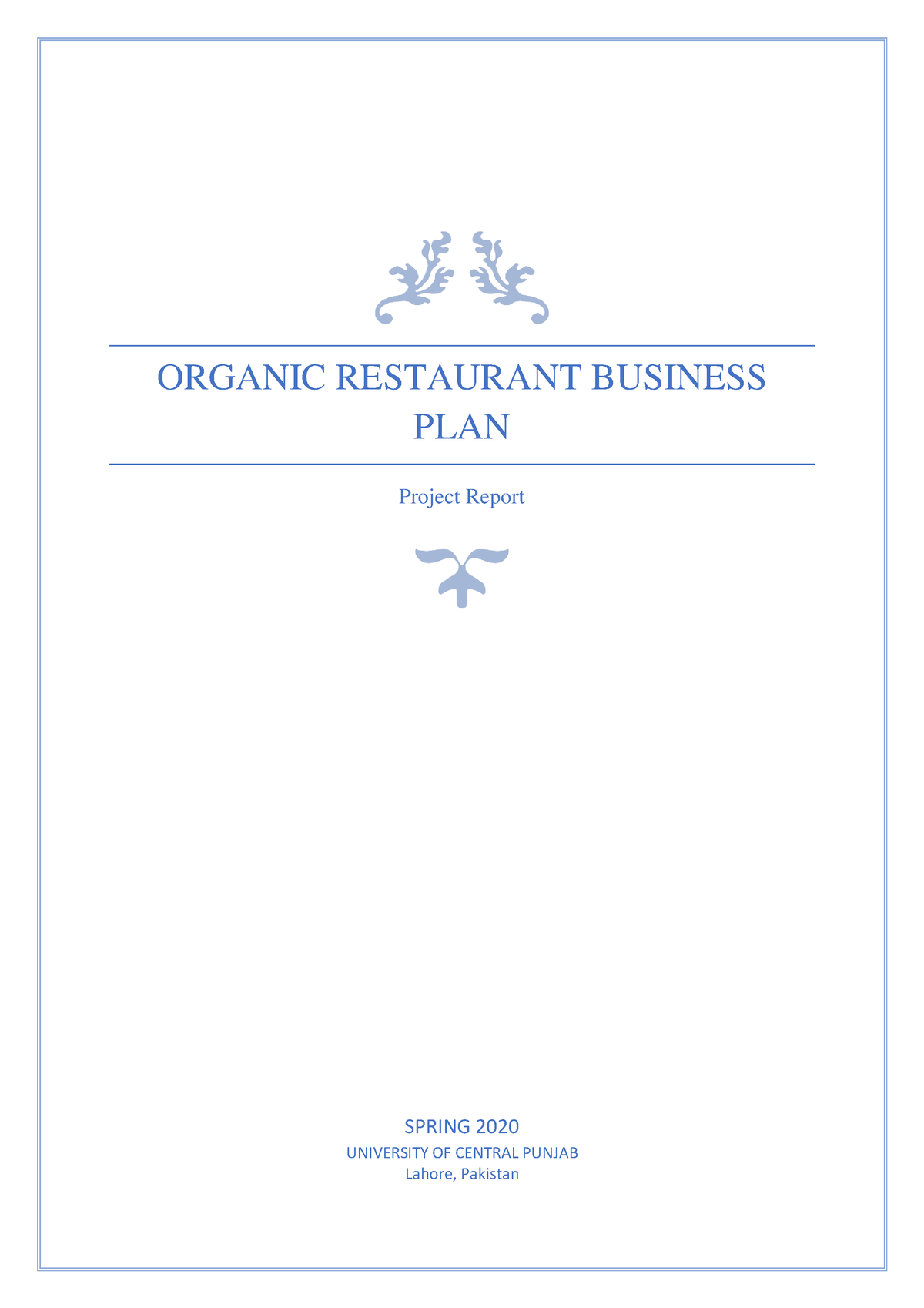 organic restaurant business plan ppt