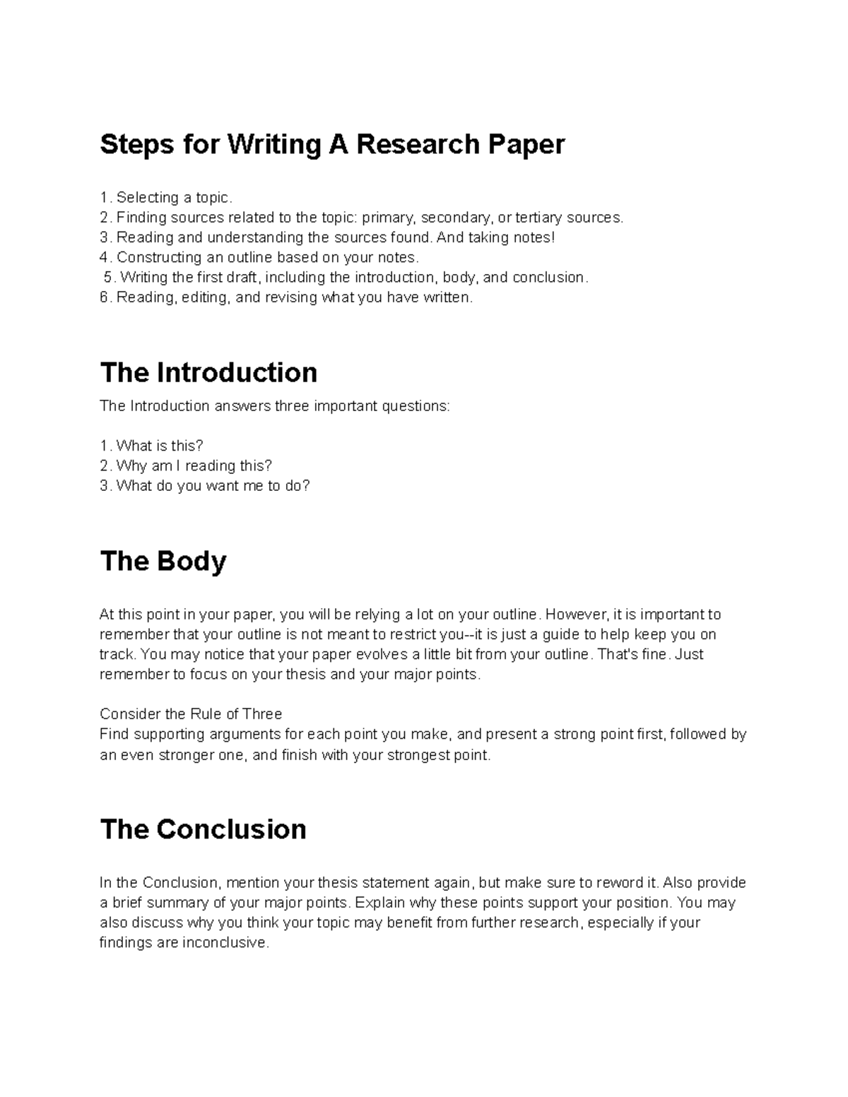 example of body of research paper