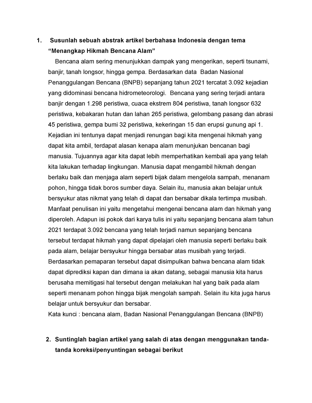 Tugas 3 B - Bahasa Indonesia - Susunlah Sebuah Abstrak Artikel ...