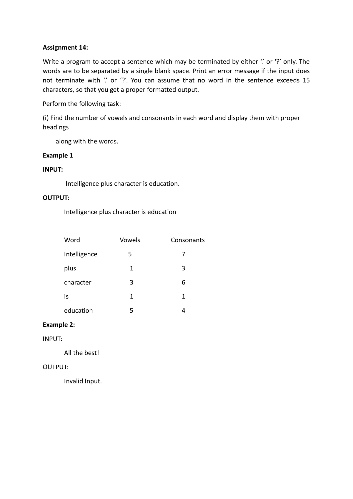 Assignment 14 - program - Assignment 14: Write a program to accept a ...