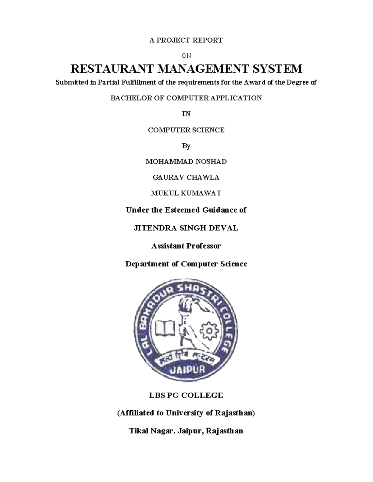 research paper on restaurant management system