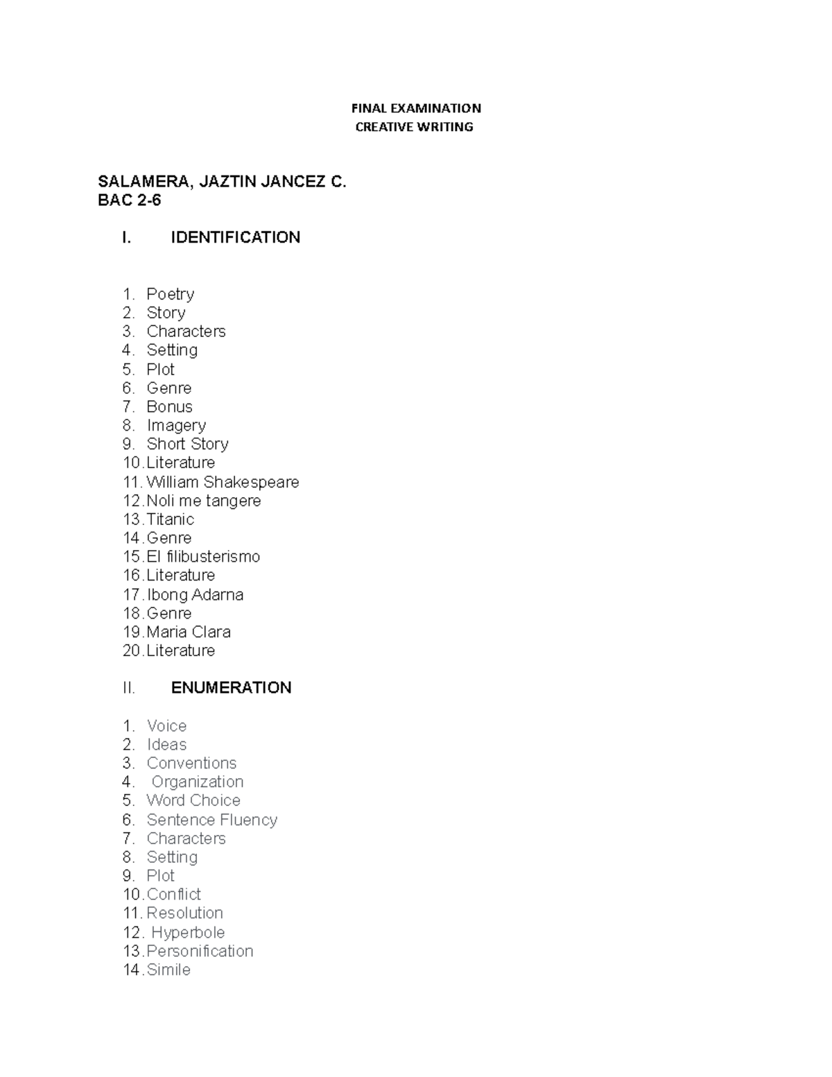 Final Examination copy FINAL EXAMINATION CREATIVE WRITING SALAMERA