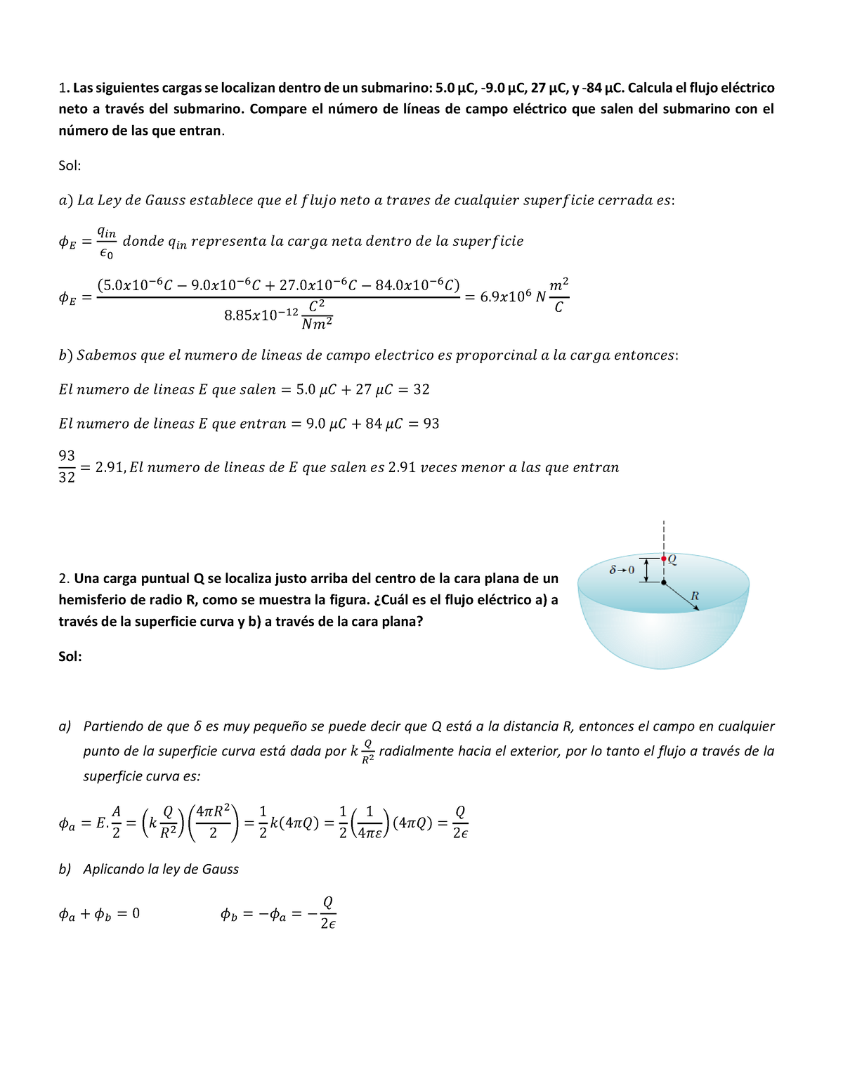 Pdf-problemas-resueltos-ley-de-gauss Compress - 1**. Las Siguientes ...