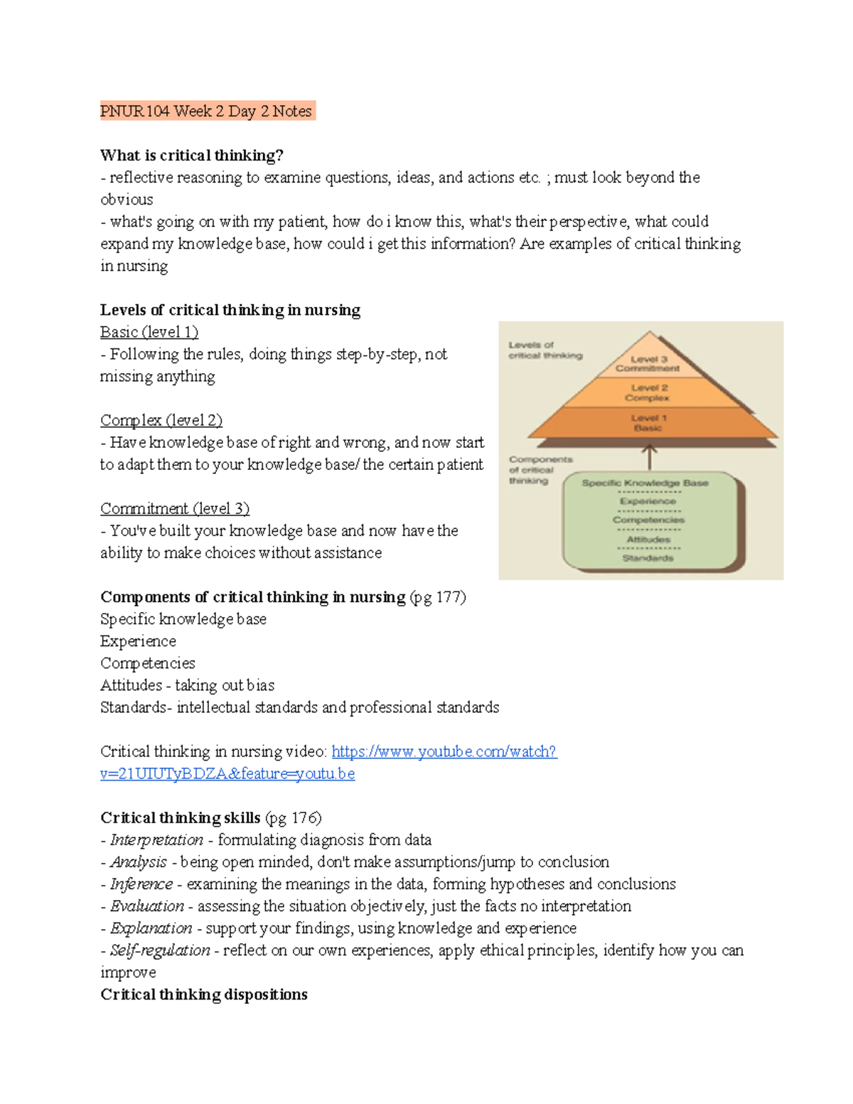 Week 2 Day 2 Notes - ‎‎‎‎‎‎‎ - PNUR104 Week 2 Day 2 Notes What is ...