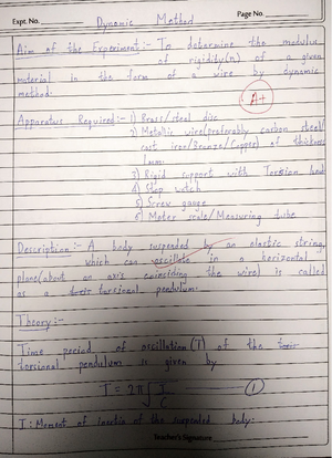 Phy lab 3 - Lab Report -Date Page No. ___ _ Jn Teacher's Signature ...