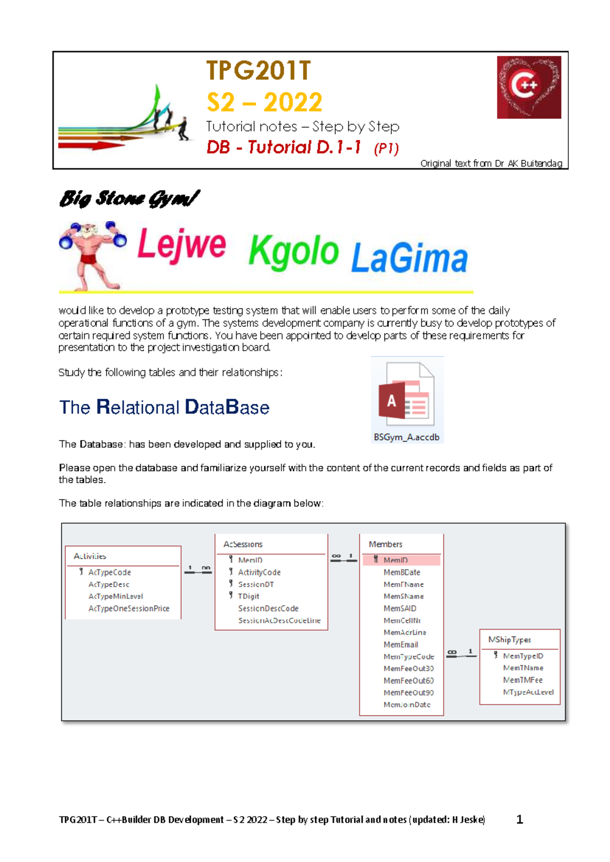 TPG201T S2 2022 Step By Step Example P1 D - TPG201T S 2 – 2022 Tutorial ...