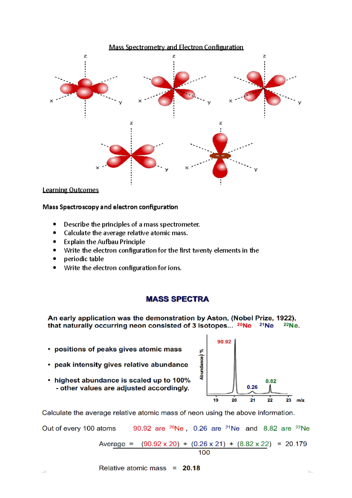 Mass Spectrometry and Electron Configuration 3 - Mass Spectrometry and ...