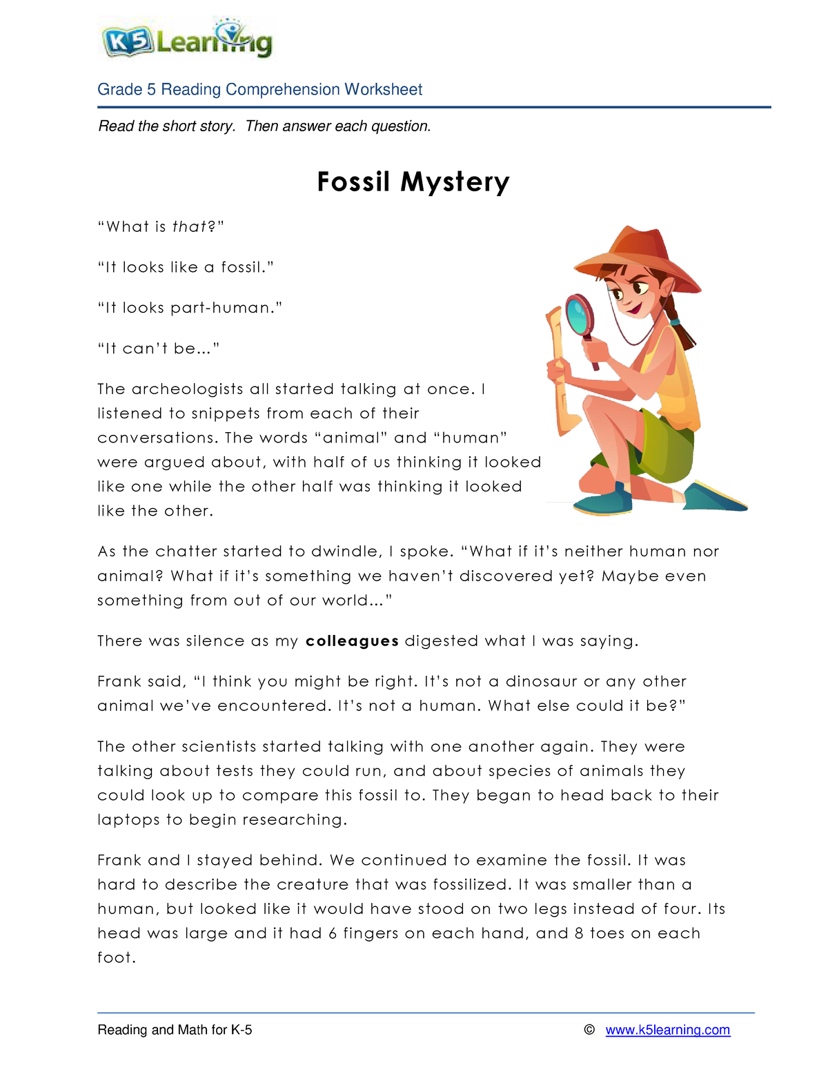 5th-grade-5-reading-fossil-mystery-read-the-short-story-then-answer