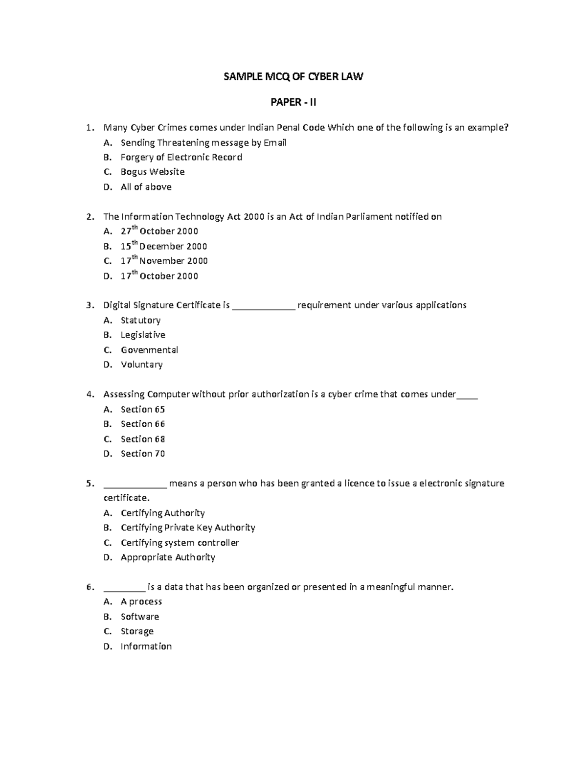 Cyber Law Multiple Choice Question Paper Cyber Security And Laws MU cyber-law-multiple-choice-question-paper-cyber-security-and-laws-mu