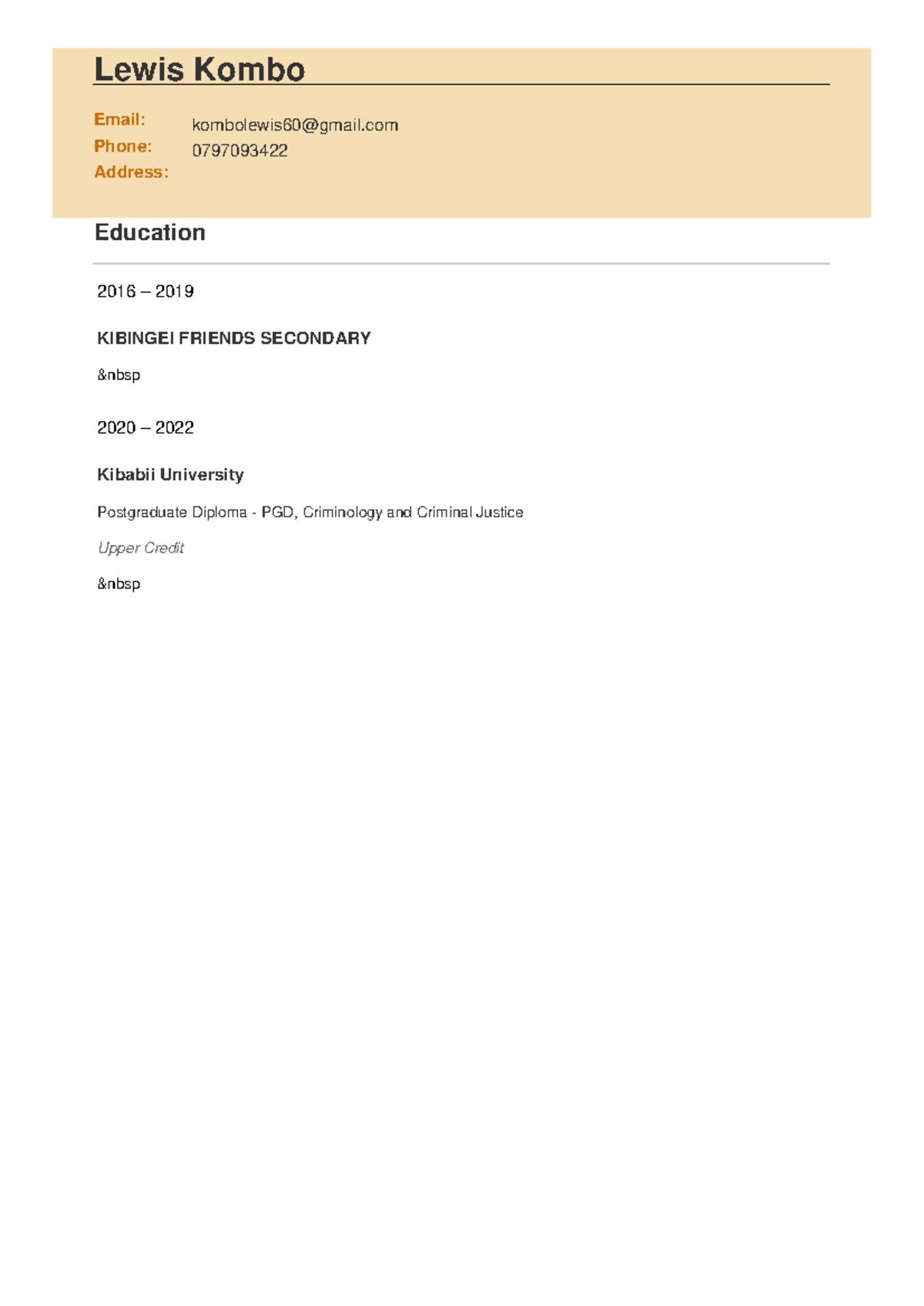 121820261 CV - Have a look - Social psychology - Lewis Kombo Email ...