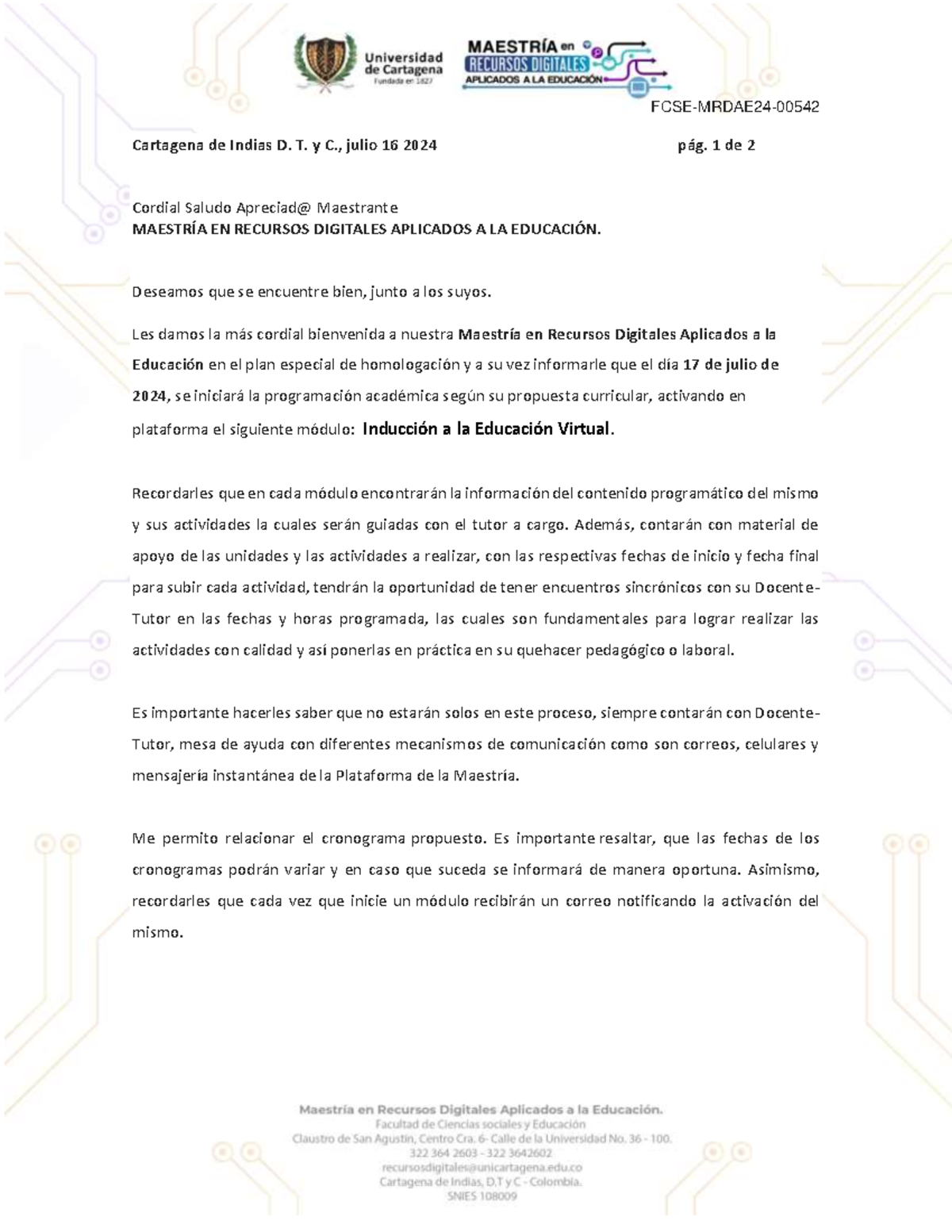 FCSE- Mrdae 24-00542 Bienvenida Mrdae- Otras - III - FCSE-MRDAE2 4 ...