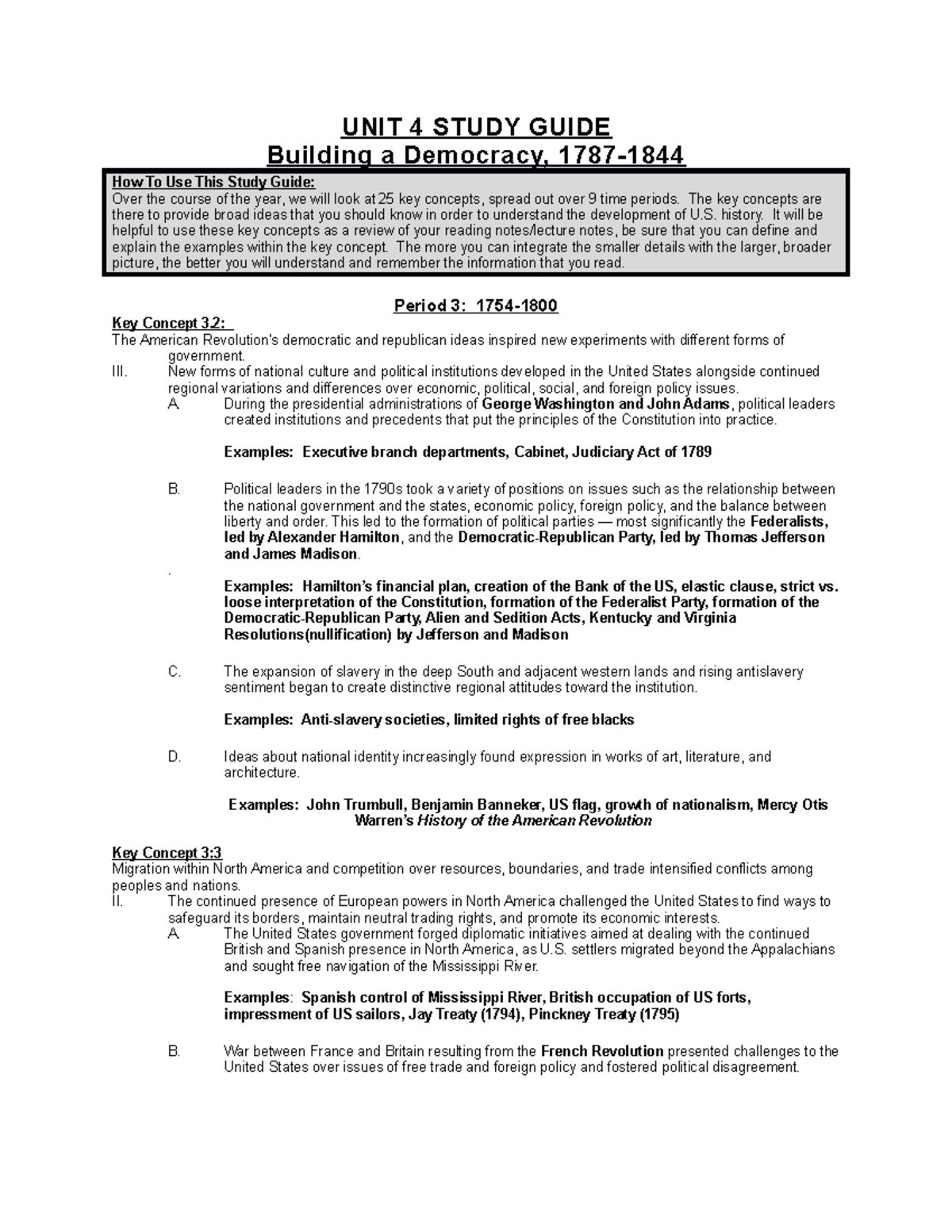 UNIT 4 Study Guide Good Practice For Unit 4 UNIT 4 STUDY GUIDE 