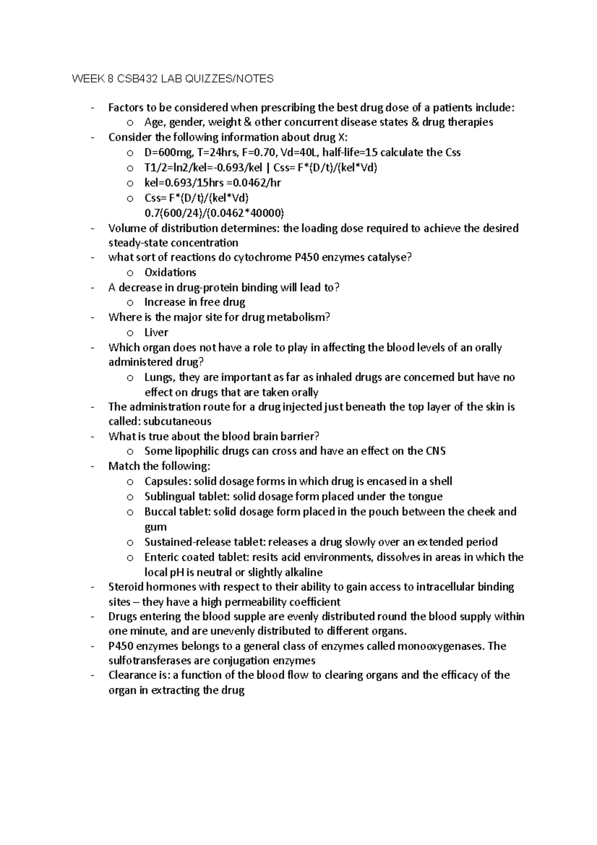 WEEK 8 CSB432 LAB Quizzes WEEK 8 CSB432 LAB QUIZZES/NOTES Factors to