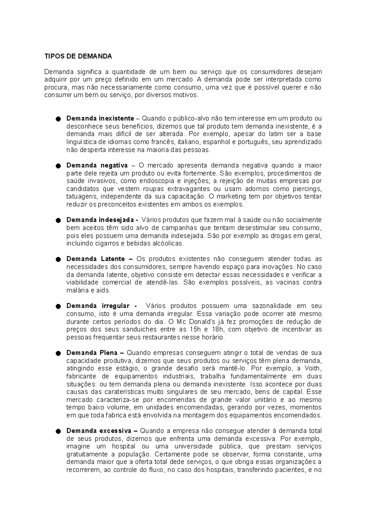 Tipos DE Demanda - TIPOS DE DEMANDA Demanda significa a quantidade de ...