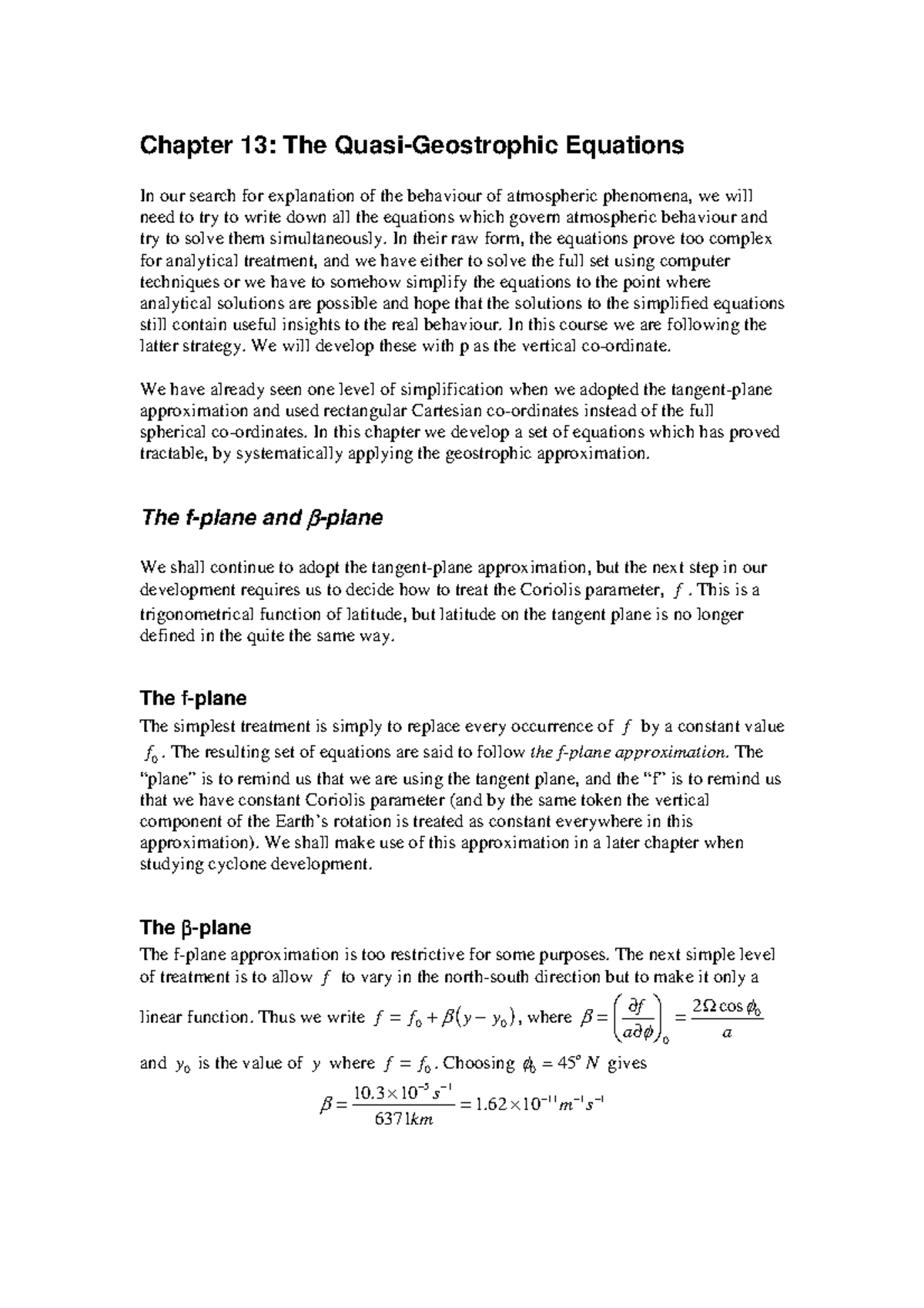 Notes 13 - Chapter 13 - Chapter 13: The Equations In our search for ...