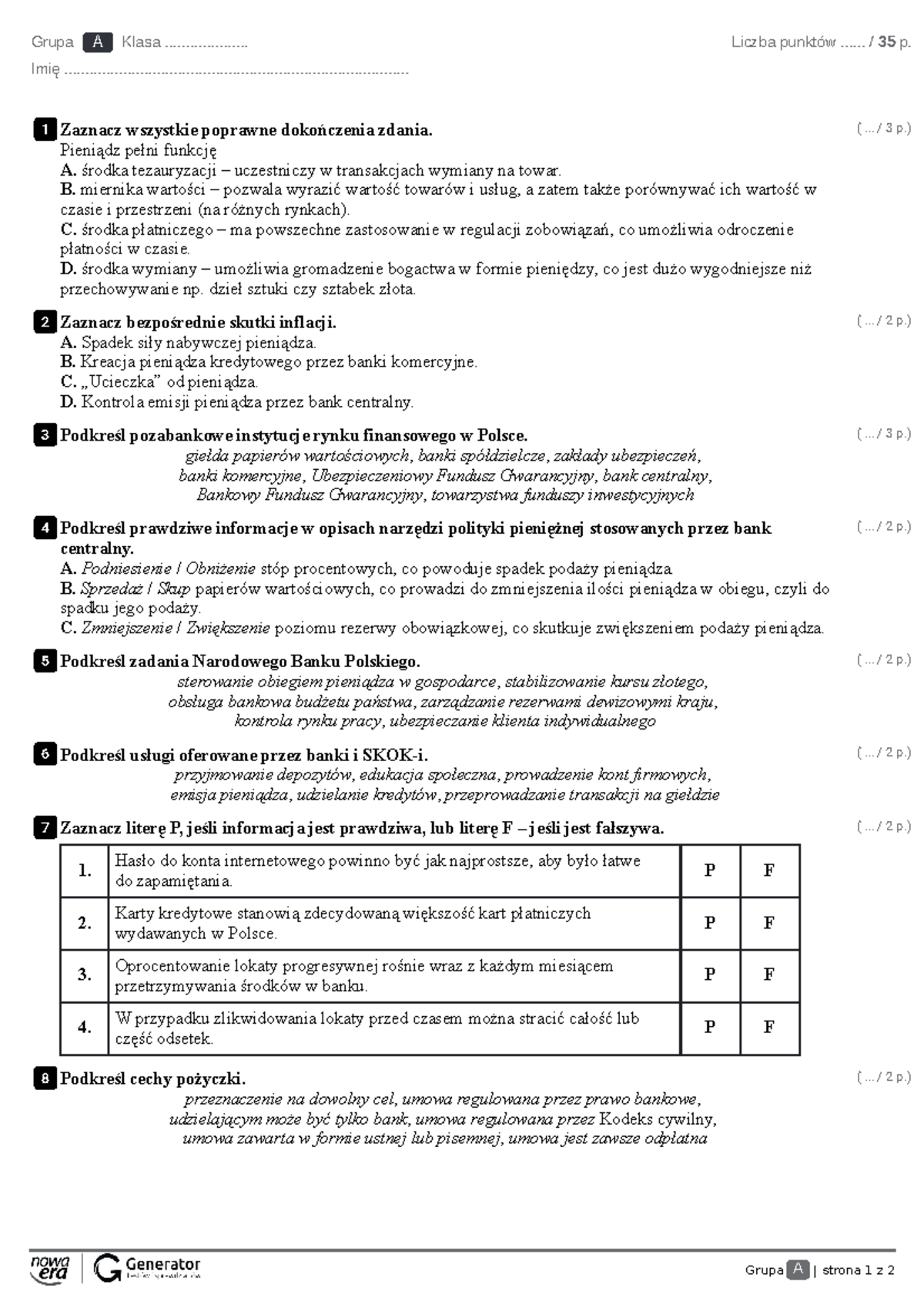 Wot I My 1 Sprawdzian Z Rozdziału 2 Odpowiedzi www.studocu.com