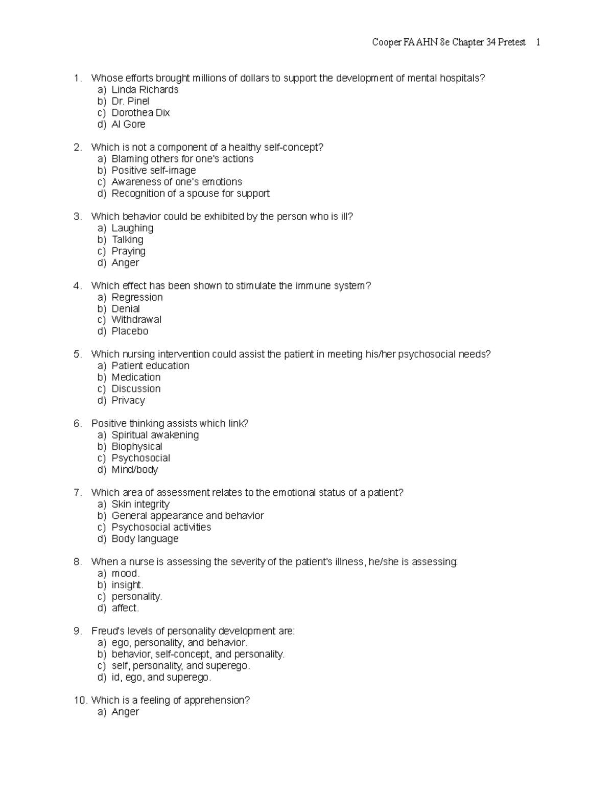 Chapter 034 - Cooper FAAHN 8e Chapter 34 Pretest 1 Whose Efforts ...