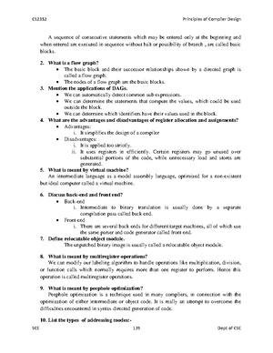 Unit - IV - Notes of Unit 4 of Compiler Design - 18CSC304J – COMPILER ...