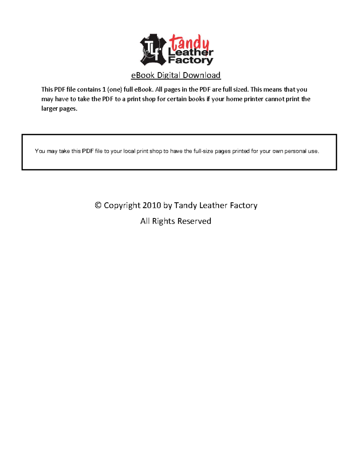 The Leather Craft Handbook eBook Digital Download This PDF file contains 1 (one) full eBook