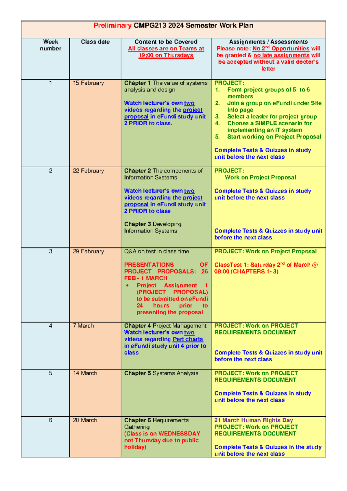 CMPG213 Distance Schedule 2024 - Preliminary CMPG213 2024 Semester Work ...