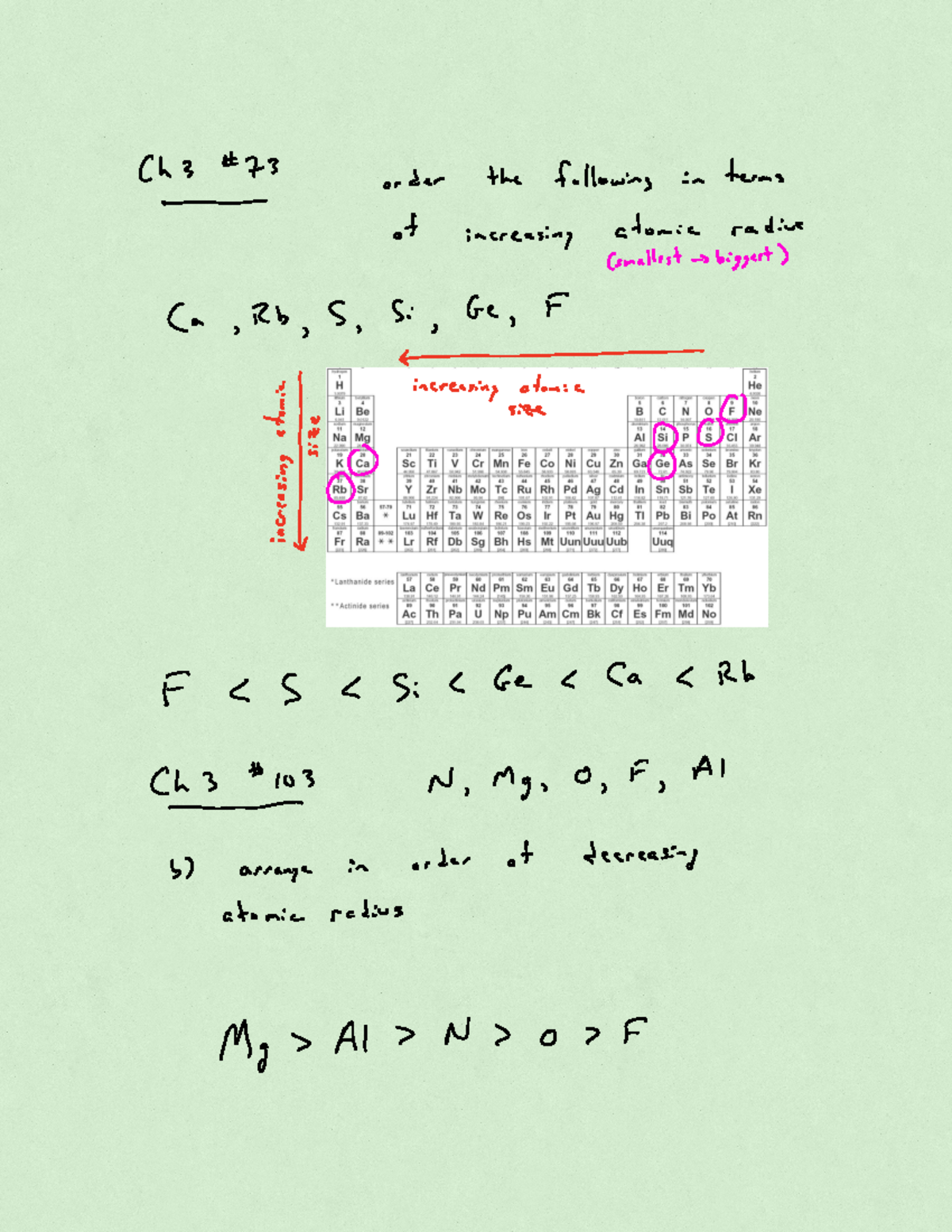 Advanced orgo chapter 3 - h 3 73 order the following in terms of