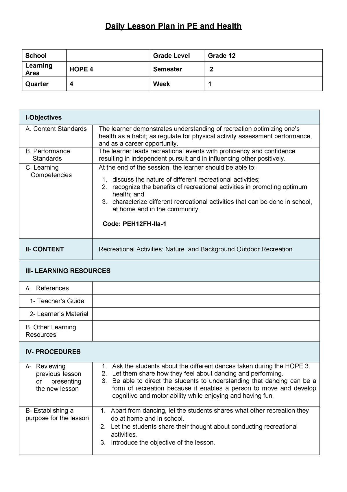 Pdfcoffee - later - Daily Lesson Plan in PE and Health School Grade ...