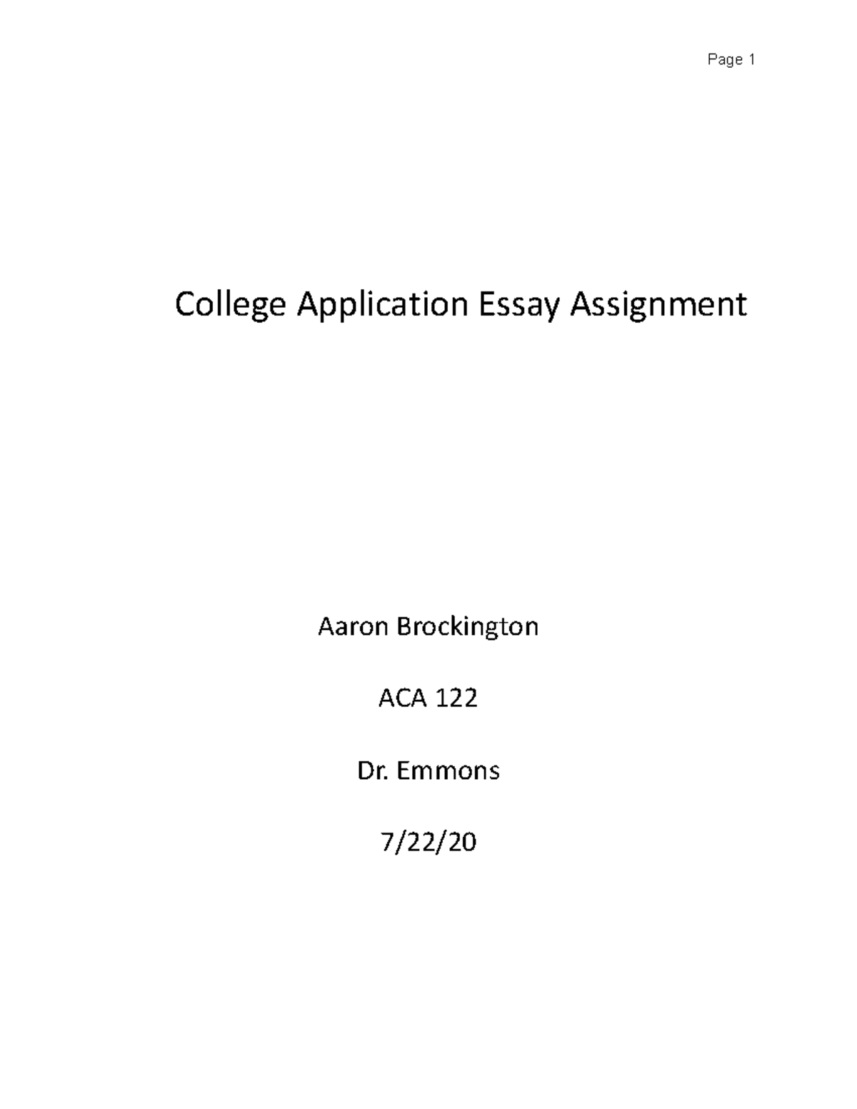 college essay assignments