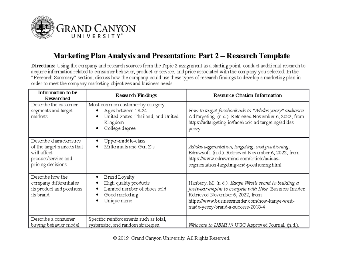 marketing plan analysis and presentation part 3