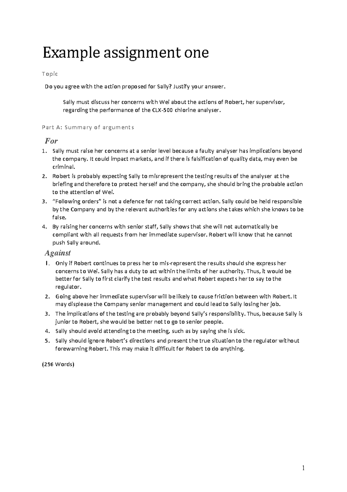 Example 1 academic controversy assignment LMS-1 - 1 Example assignment ...