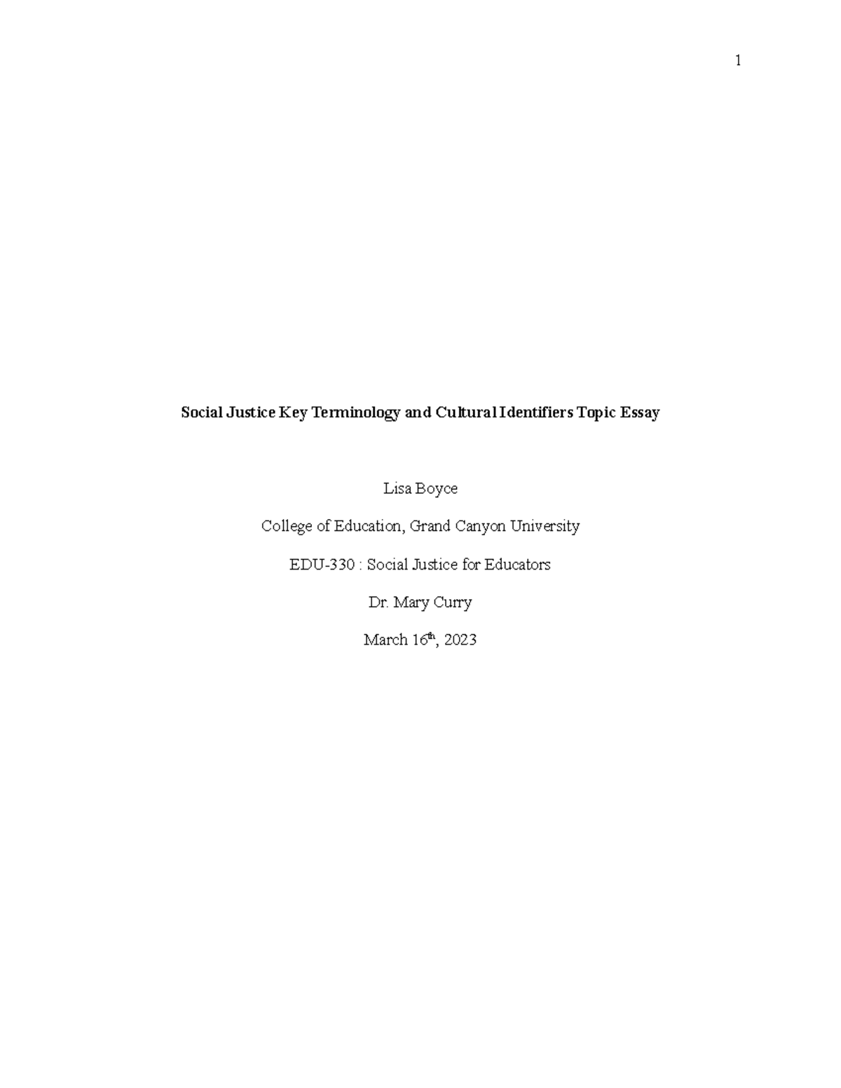 Social Justice Key Terminology and Cultural Identifiers Topic Essay ...