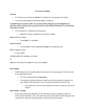 Chapter 13 Lecture Guide - Student - Chapter 13: Current Liabilities ...