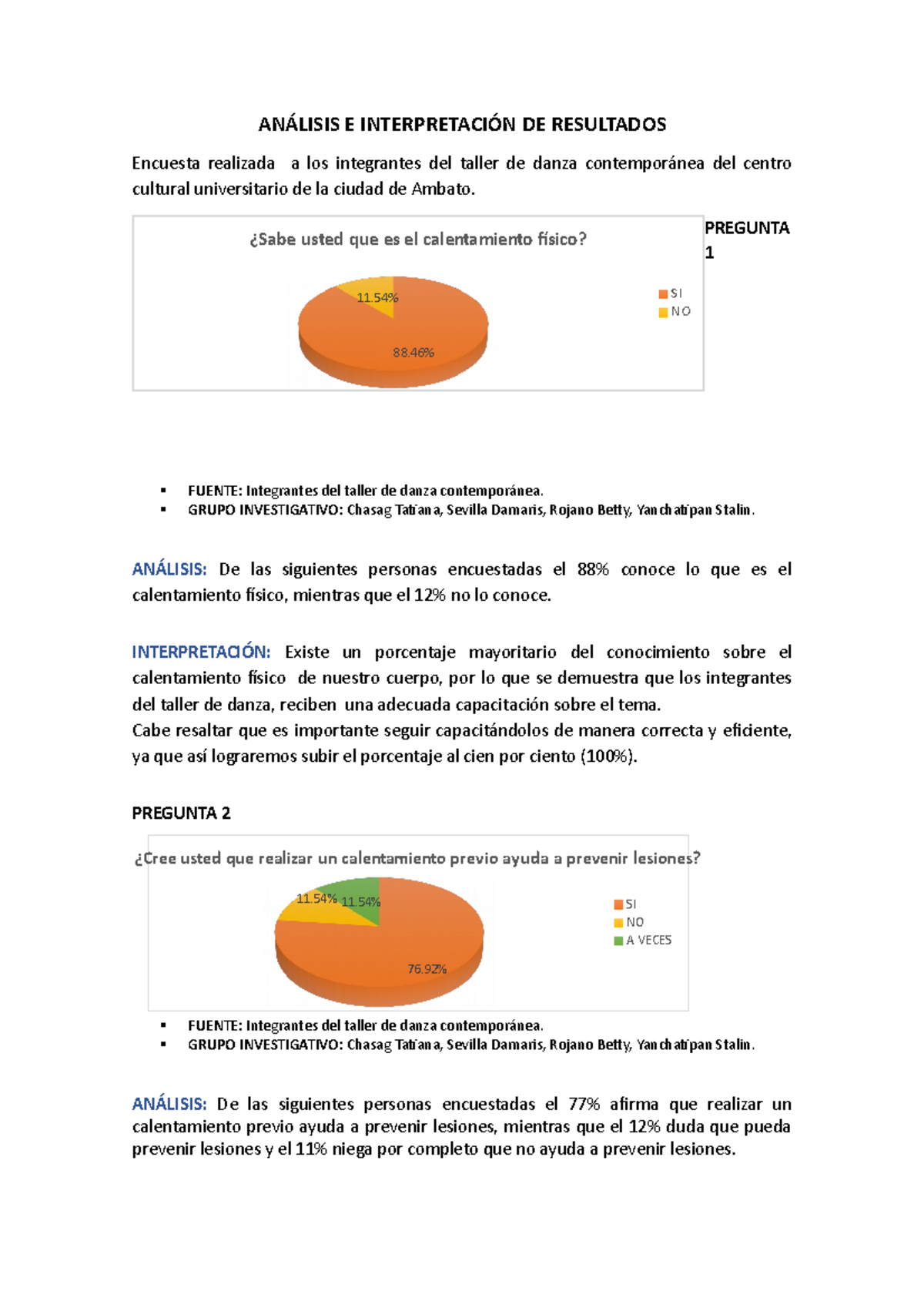 Analisis E Interpretacion - E DE RESULTADOS Encuesta Realizada A Los ...