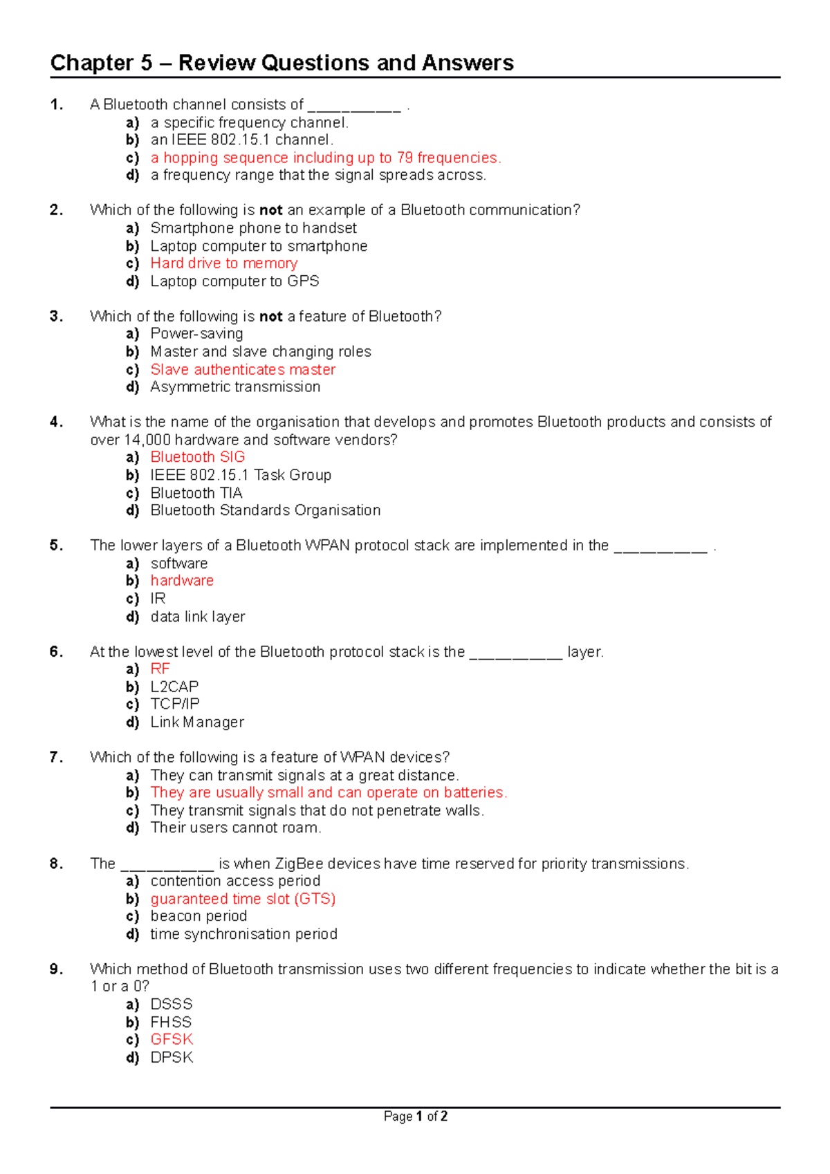 Ch05 Questions and Answers - Chapter 5 – Review Questions and Answers A ...