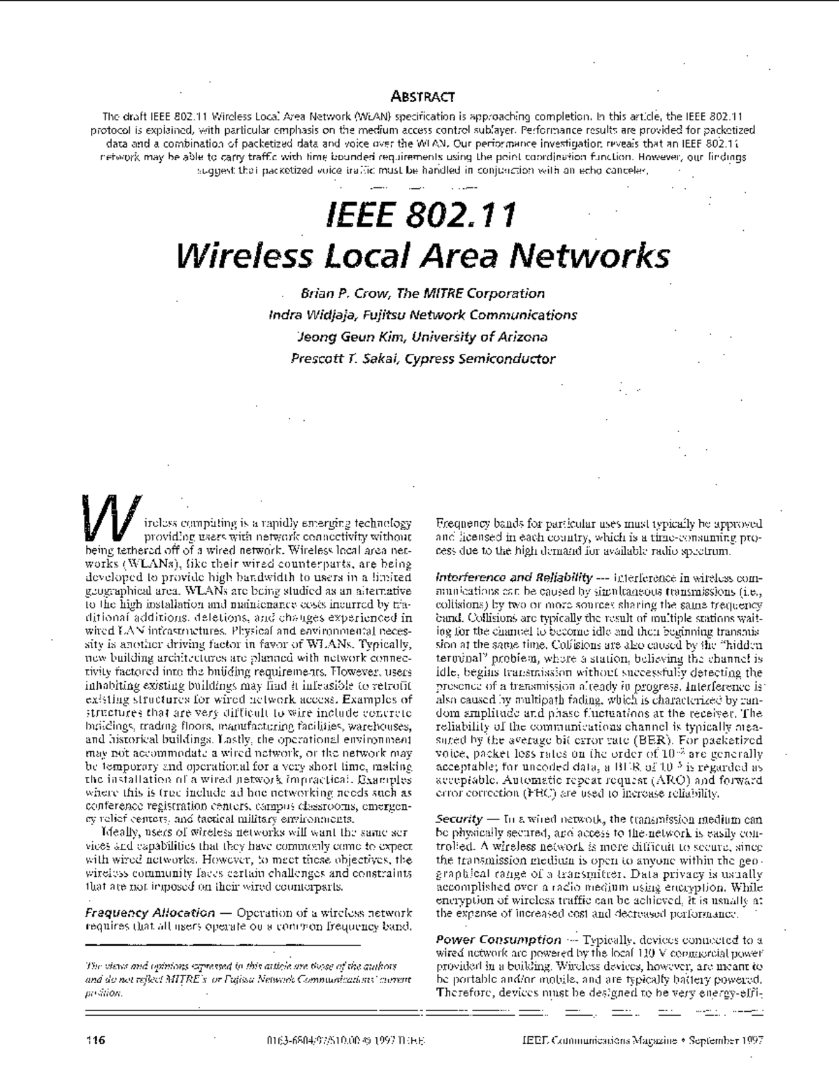 Wireless Local Area Networks - Our performance investigation reveals ...