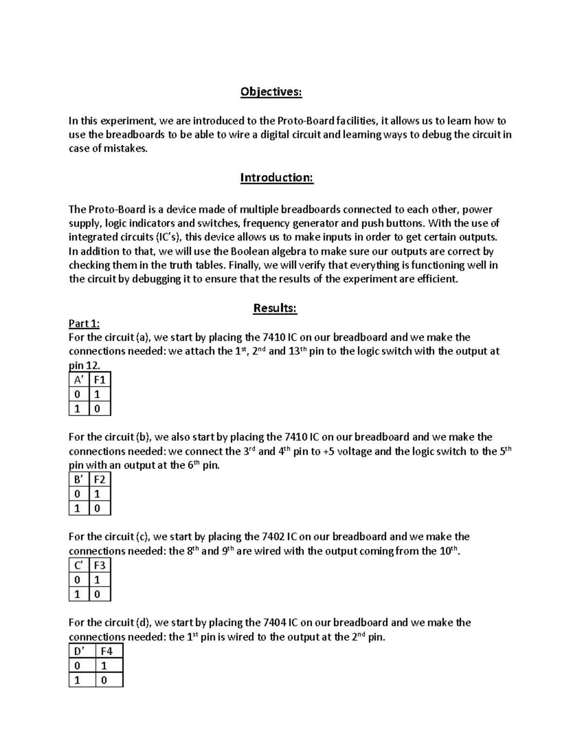 laboratory report 1 COEN 212 introduction to the breadboard COEN 212