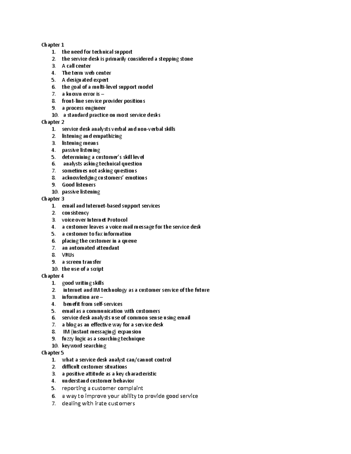 Helpdesk study guide - N/A - ITSC 2339 - SAC - Studocu