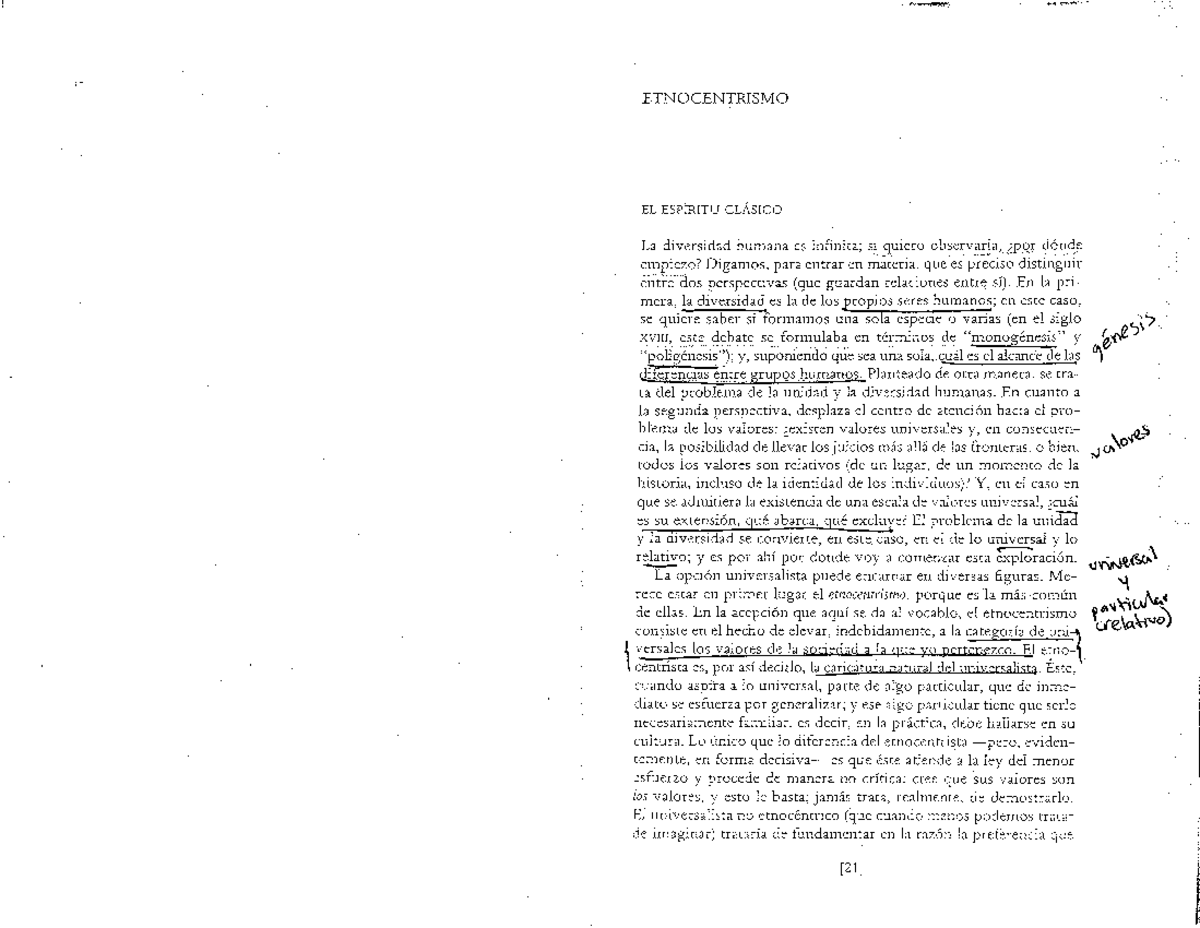Todorov Nosotros y los otros paginas 21-32 - Antropología - UBA - Studocu