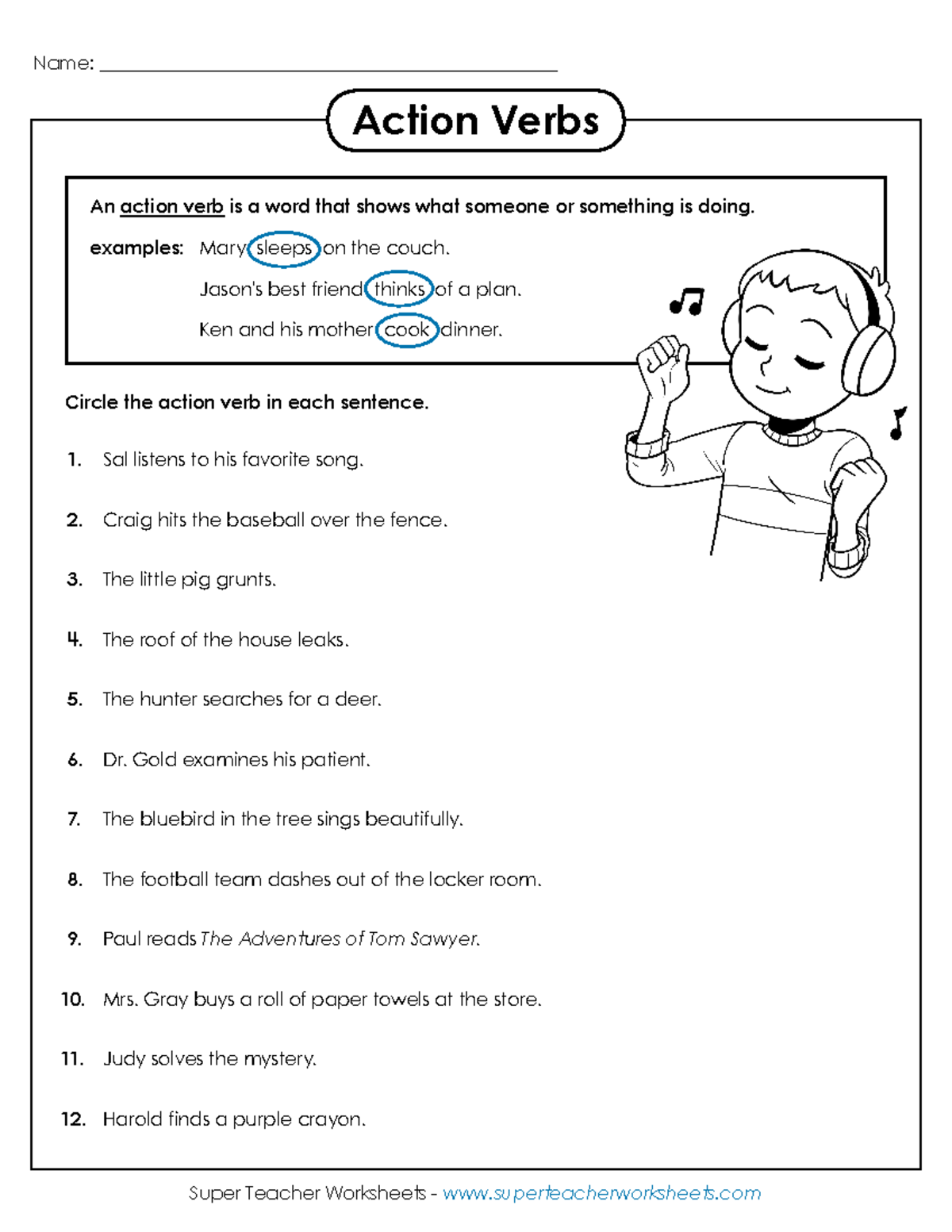 Action-verbs Wdwzm - Details of Action verbs - Mary sleeps on the couch ...