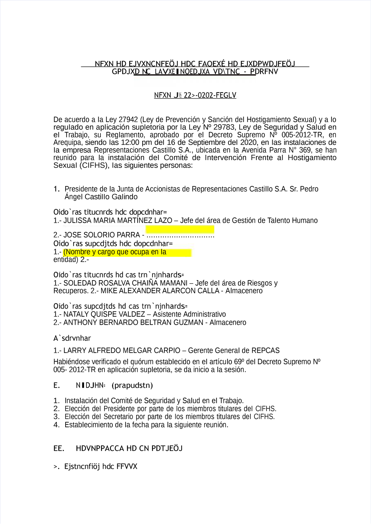 Pdf Acta De Constitucion E Instalacion Del Comite Contra El