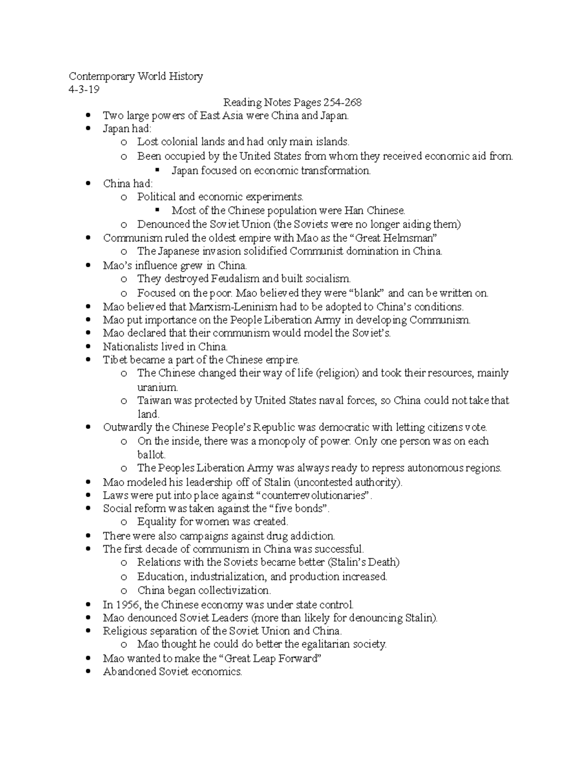 Contemporary World HIstory PG 254-268 - Contemporary World History 4-3 ...