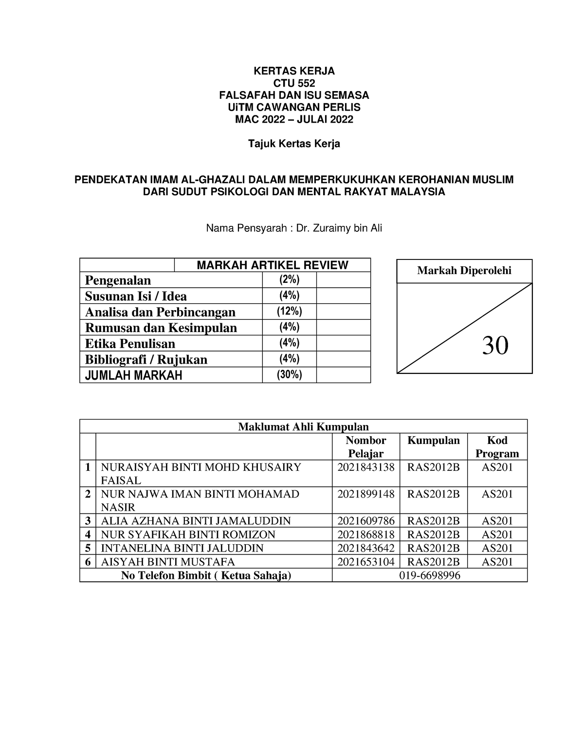 Kertas Kerja CTU552 RAS2012 B Group 3 - KERTAS KERJA CTU 552 FALSAFAH ...