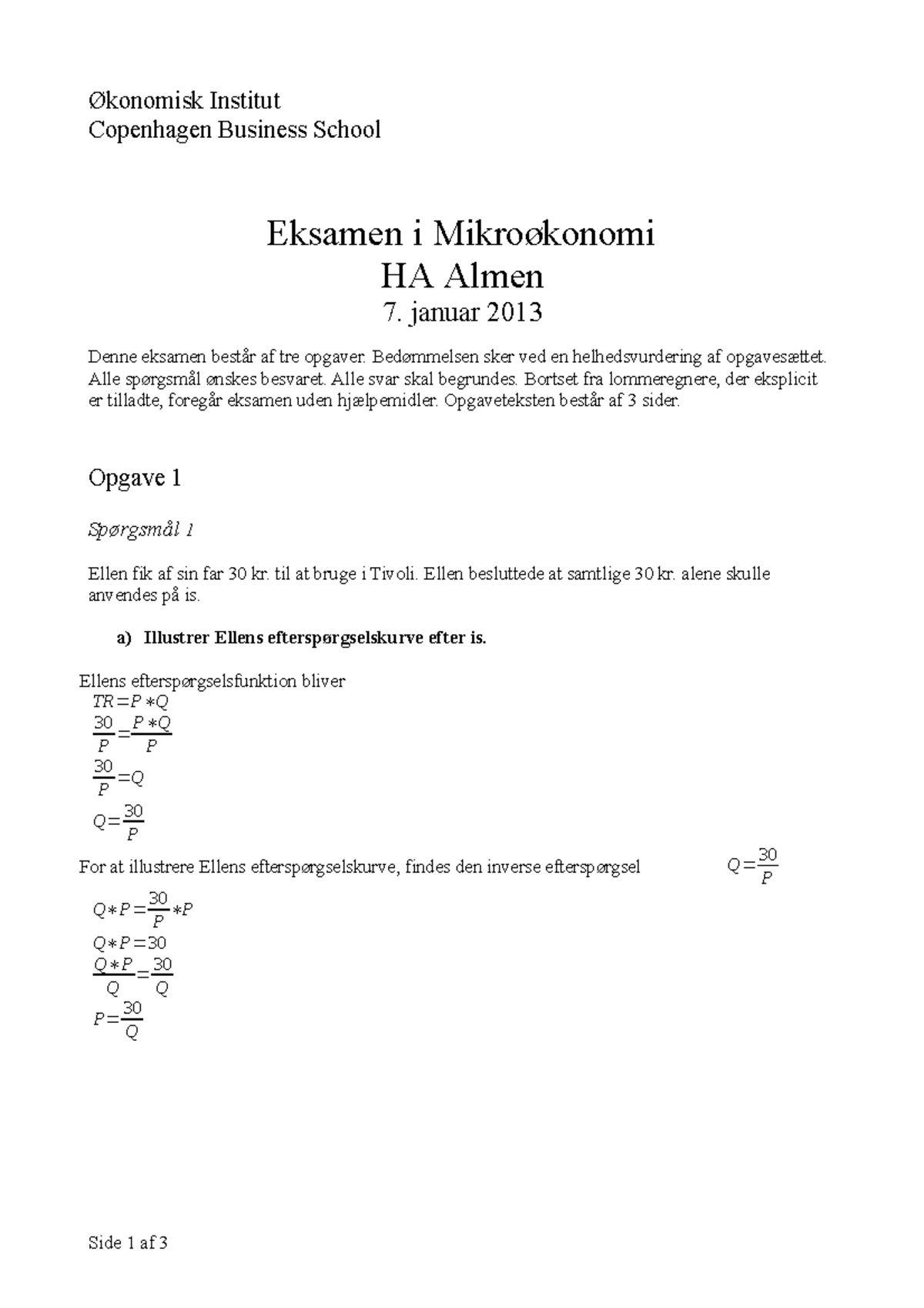 Mikro Januar 2013 - Side 1 Af 3 Økonomisk Institut Copenhagen Business ...